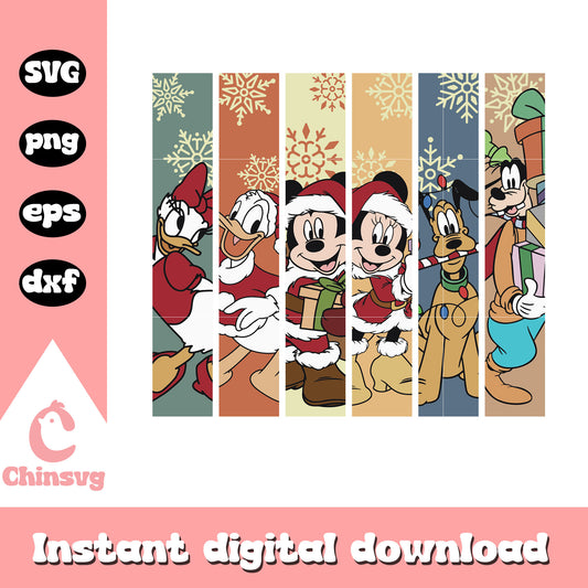 Retro christmas mickey and friends svg, disney days of christmas svg