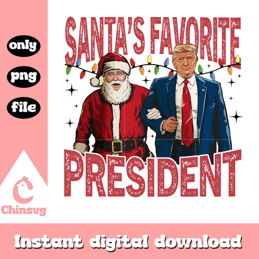 Retro christmas santa's favorite president png, christmas lights png