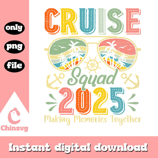 Retro cruise squad 2025 design png, cruise squad png, trip png