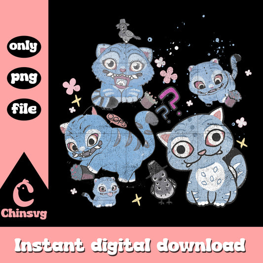 Retro cute derpy kpop design png, demon derpy tiger png