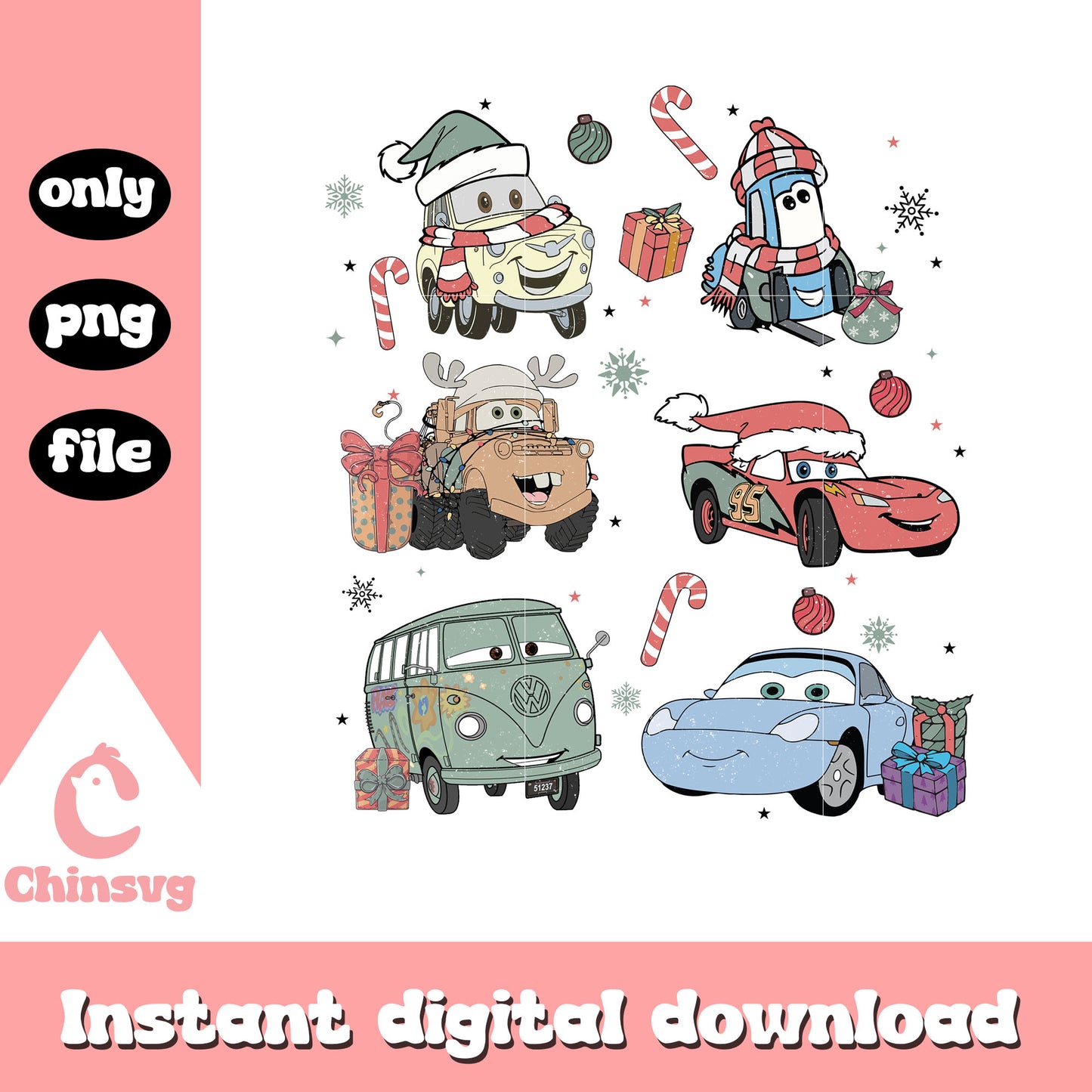 Retro disney cars movie christmas png, disney cars toys png