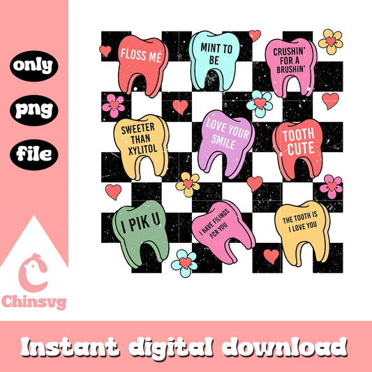 Retro groovy dentist valentine png, dentist valentine png