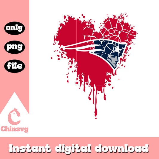 Retro heart New England Patriots logo design png, nfl teams png