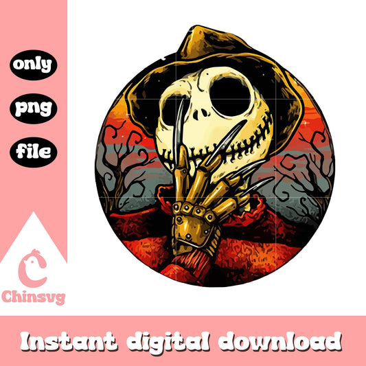 Retro jack skellington krueger png, jack skellington krueger png