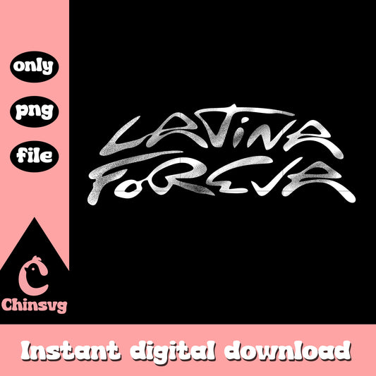 Retro latina foreva logo white png, latina foreva png, trending png