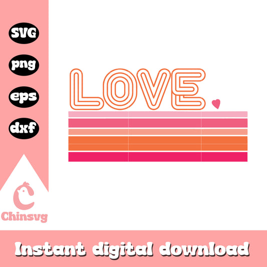 Retro love valentines day design svg, love svg, valentine svg