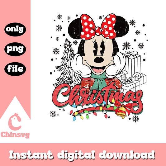 Retro minnie santa hat christmas design png, minnie christmas png