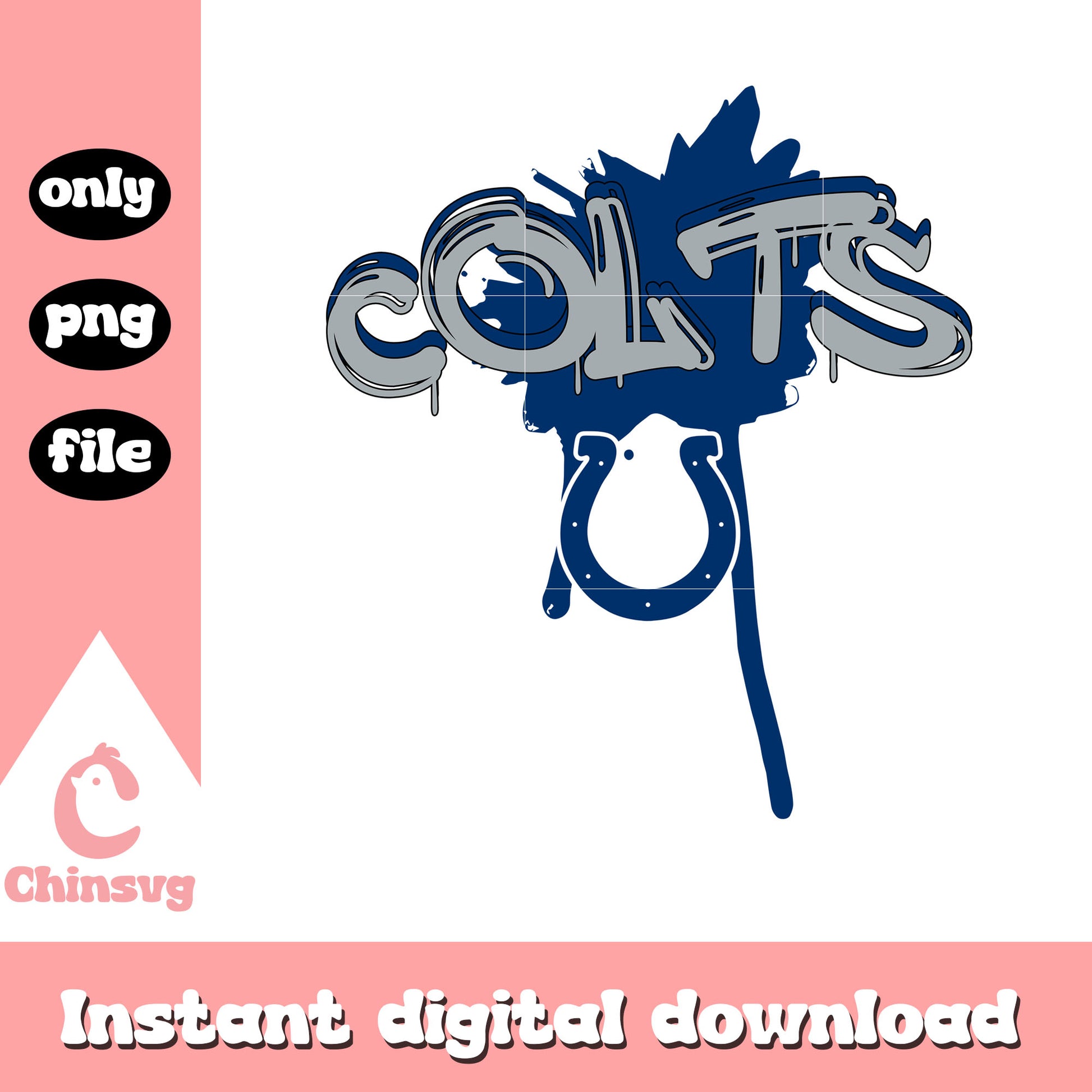 Retro nfl Colts logo design png, Indianapolis Colts team png