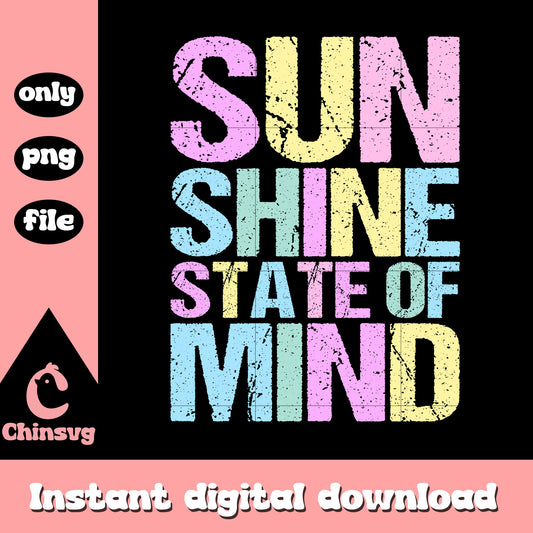 Retro sunshine state of mind summer png, summer quotes png