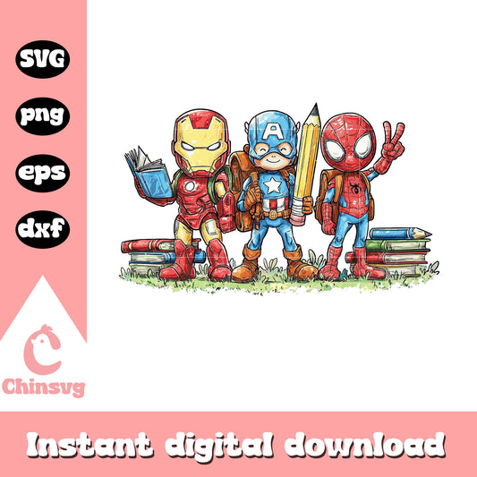 Retro superhero back to school design svg, back to school svg