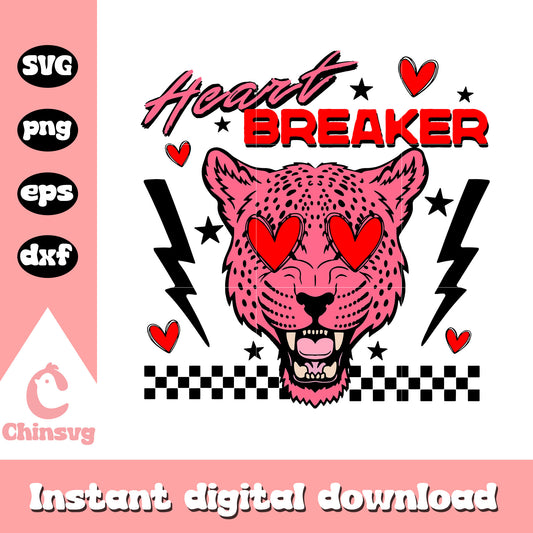 Retro valentine heart breaker svg, heart breaker svg, valentine svg