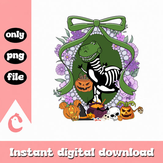 Rex Skeleton Halloween PNG, Toy Story Halloween PNG, Dinosaur Halloween PNG