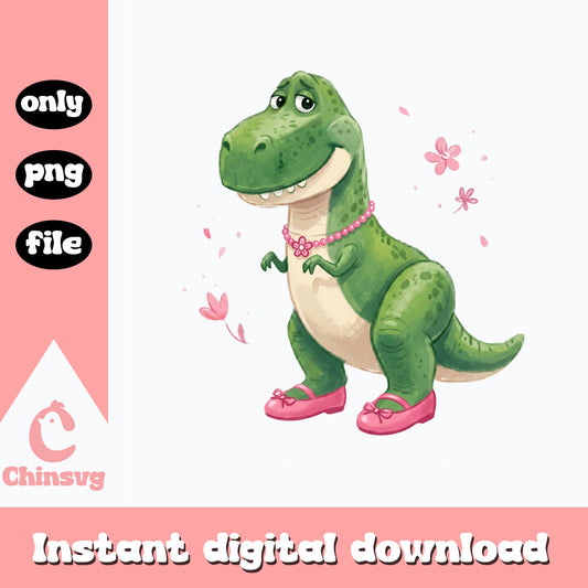 Rex Toy Story Girly PNG, Cute Dinosaur PNG, T-Rex Girl PNG