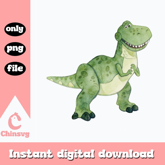 Rex Toy Story PNG, Watercolor Dinosaur PNG, T-Rex Clipart PNG