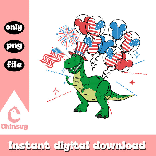 Rex toy story and mickey balloon png, america balloon png