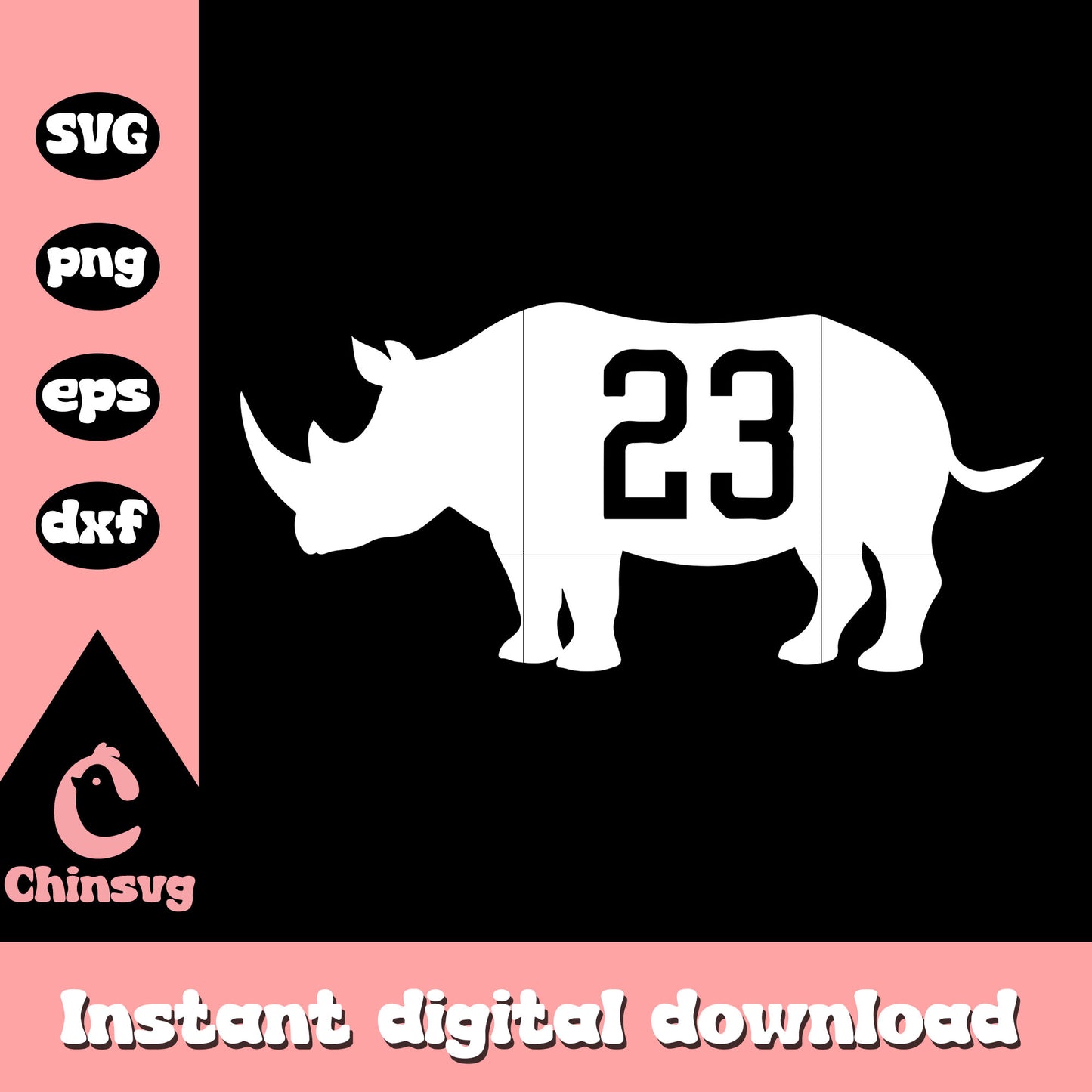 Rhino 23 logo white design svg, rhino logo svg, trending svg