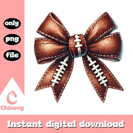 Ribbon american football coquette design png, football clipart png