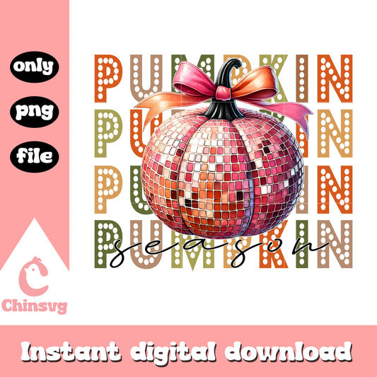 Ribbon disco pumpkin season halloween design png, pumpkin png