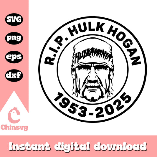 Rip hulk hogan logo black design svg, hulk hogan rip svg