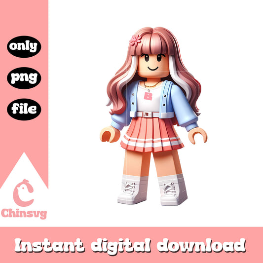 Roblox girl character outfit design png, roblox game png