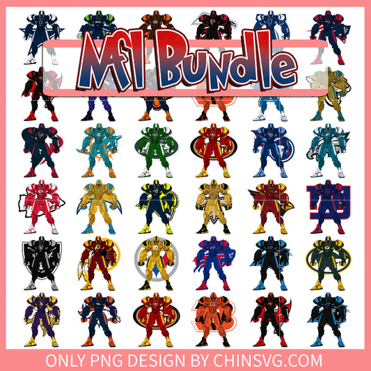 Robot player nfl design bundle png, football nfl png, logo nfl png