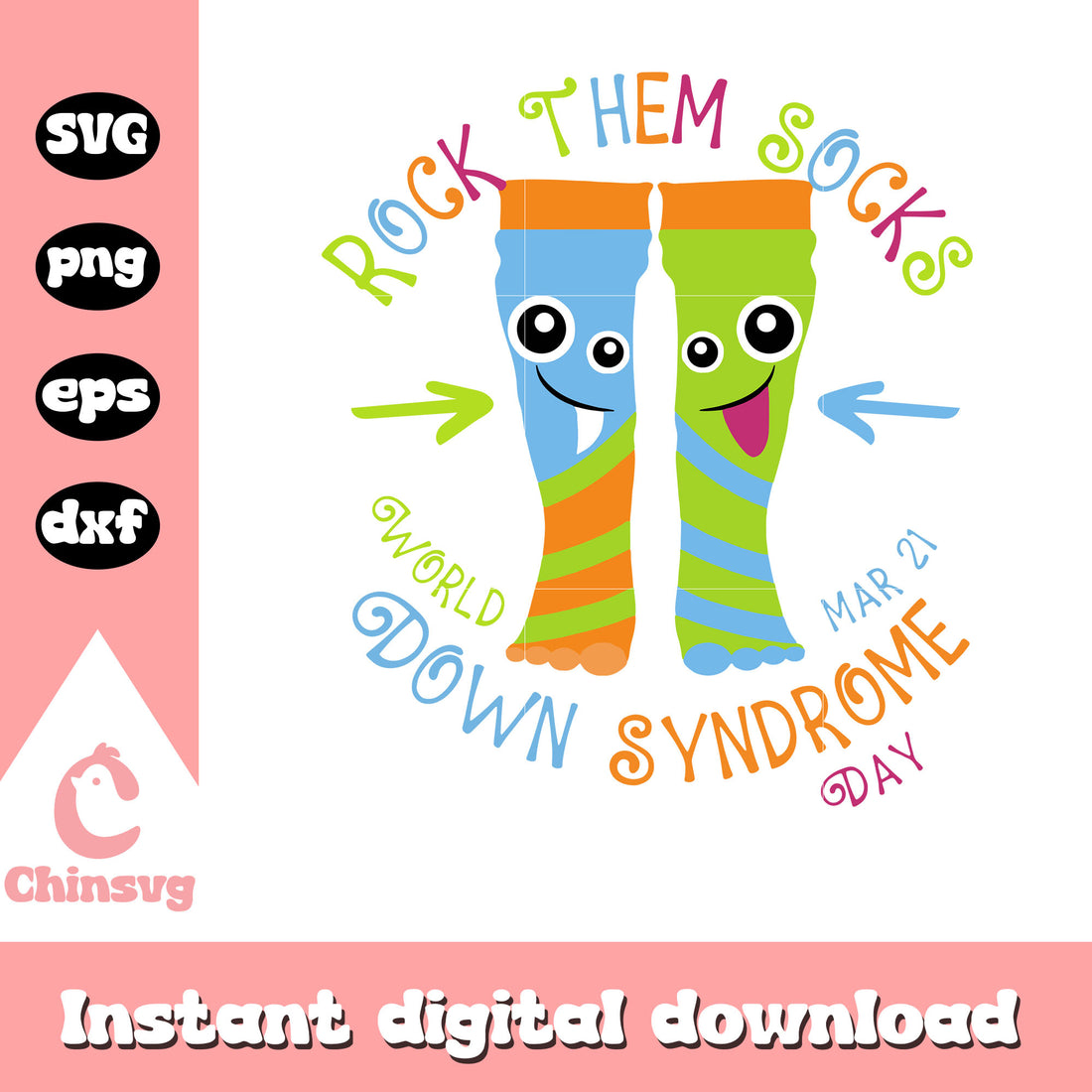 Rock Them Socks World Down Syndrome svg, Awareness Day svg – Chinsvg