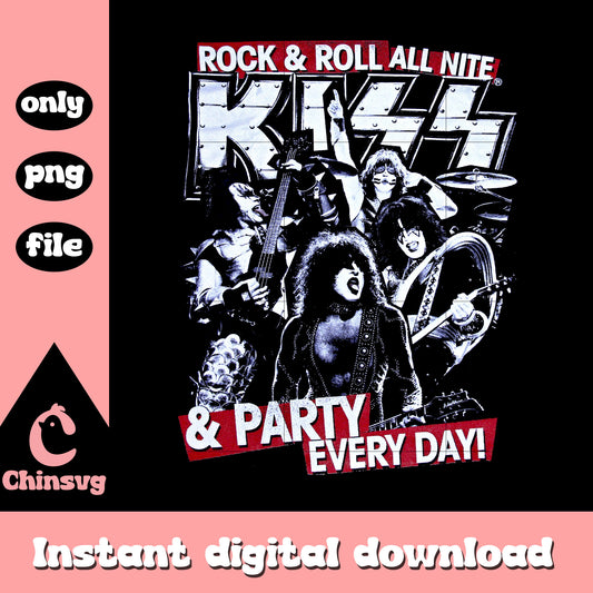 Rock and roll all nite Kizz & party everyday png, rock and roll png