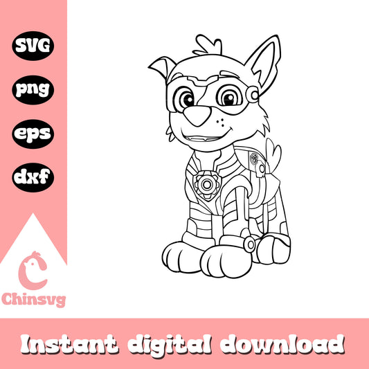 Rocky might pups paw patrol outline svg, paw patrol svg, rocky svg