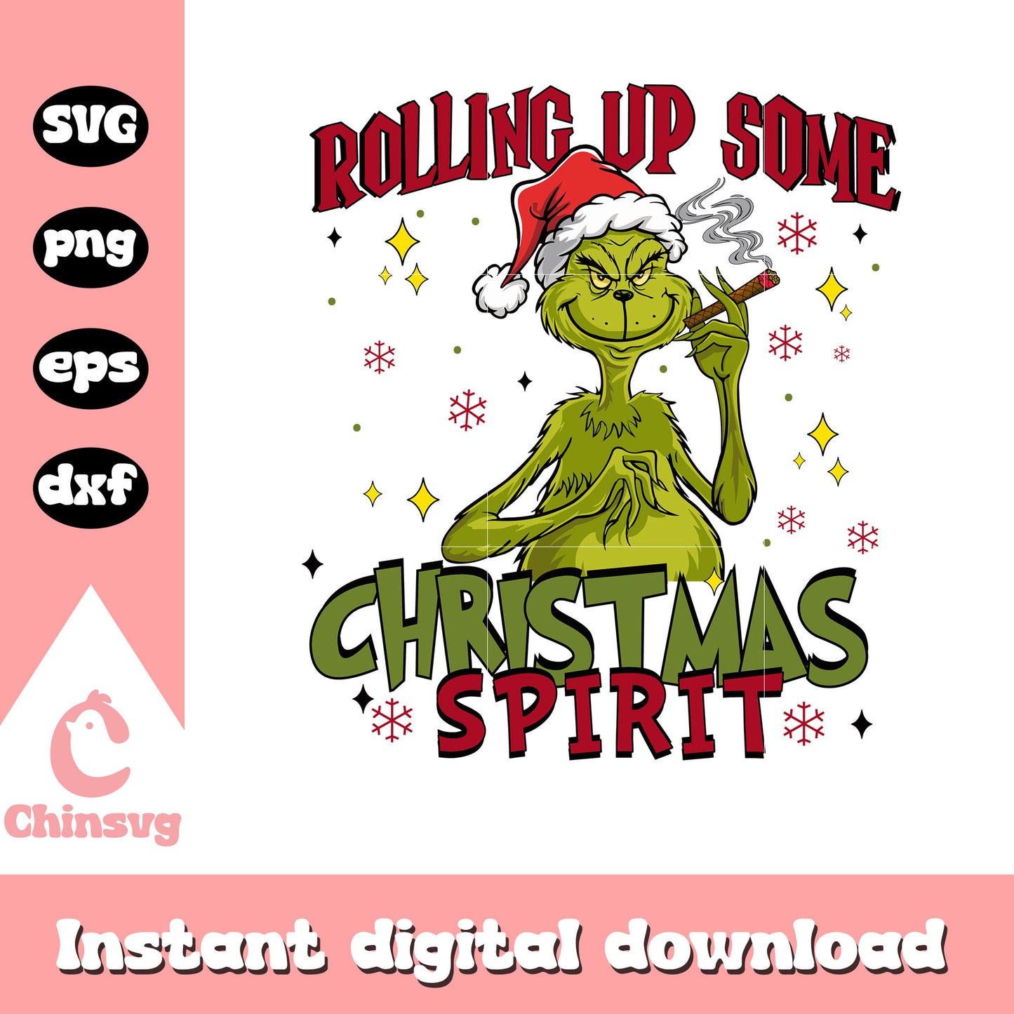 Rolling up some christmas spirit grinch character svg, the grinch svg