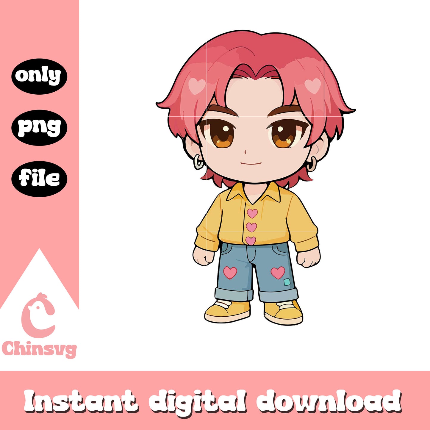 Romance saja boys doll design png, cute dool png, romance png