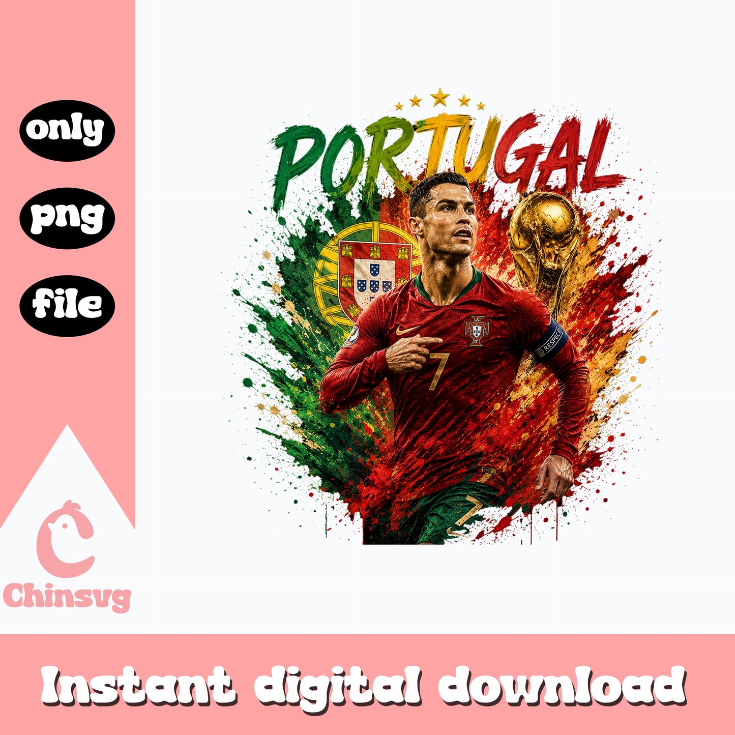 Ronaldo Portugal Soccer PNG, Football Player Shirt, World Cup PNG
