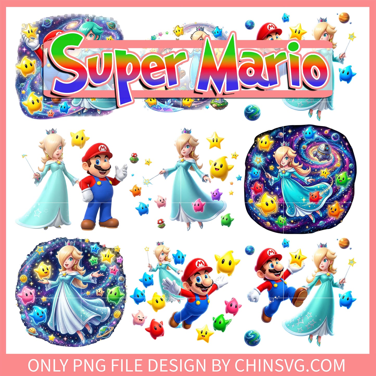 Rosalina and luma galaxy bundle png