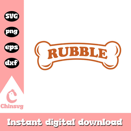 Rubble bone paw patrol design svg, rubble paw patrol svg