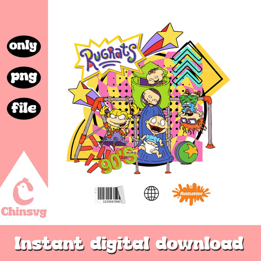 Rugrats 90s characters clipart design png, the rugrats png
