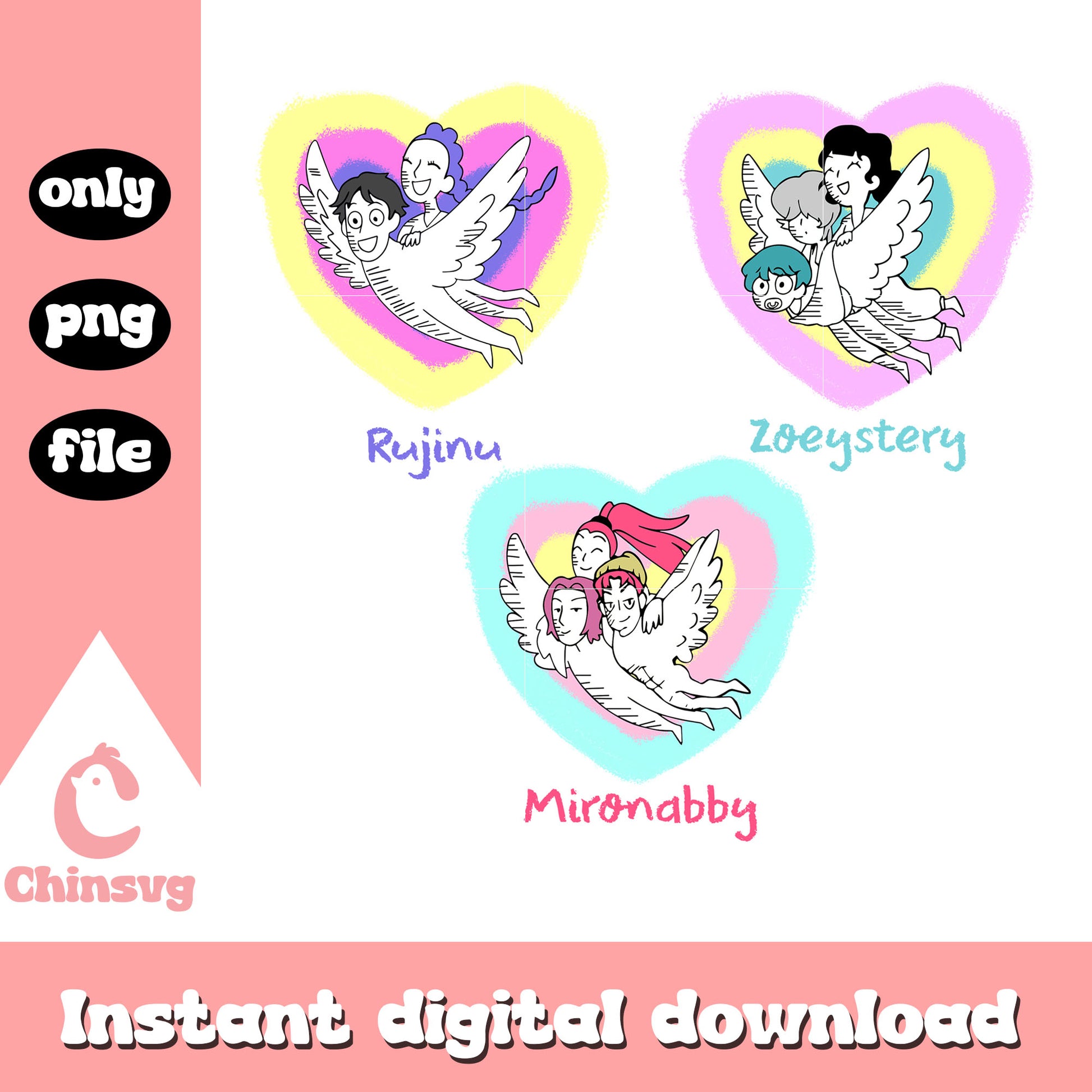 Rujinu zoeystery and mironabby png, kpop demon hunters couple png