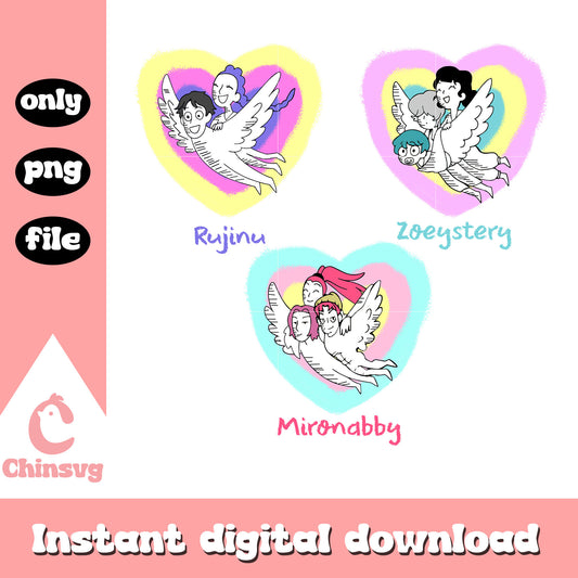Rujinu zoeystery and mironabby png, kpop demon hunters couple png