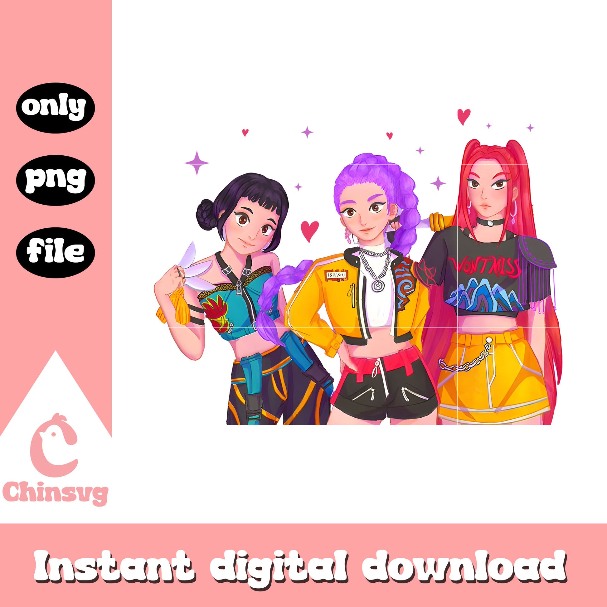 Rumi and friends demon hunters png, demon hunters movie png