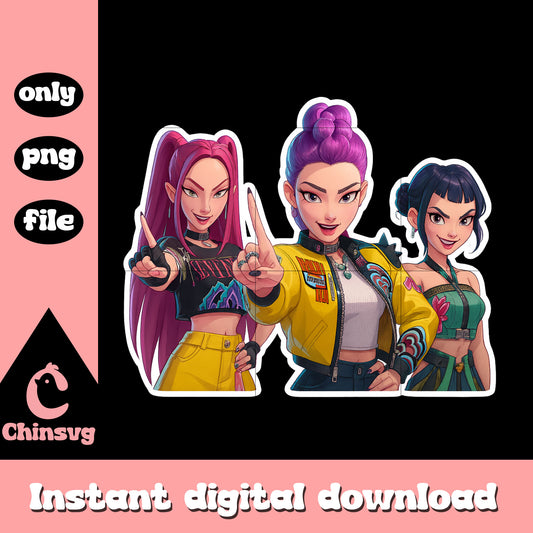 Rumi and friends png, kpop demon hunters png, huntrix movie png
