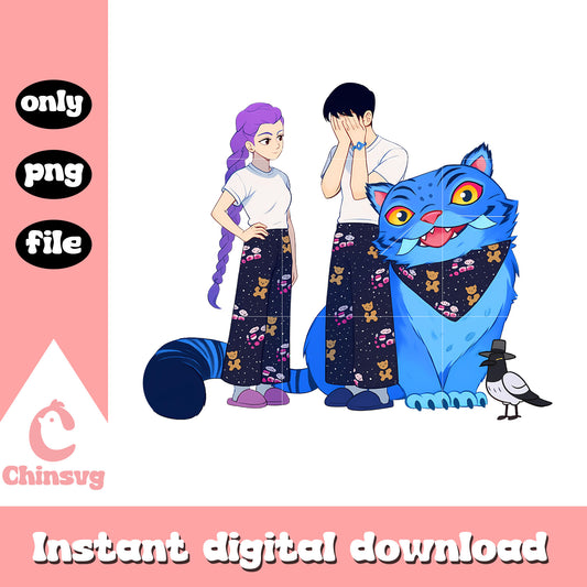 Rumi and jinu couple design png, hunters derpy png, huntrix png