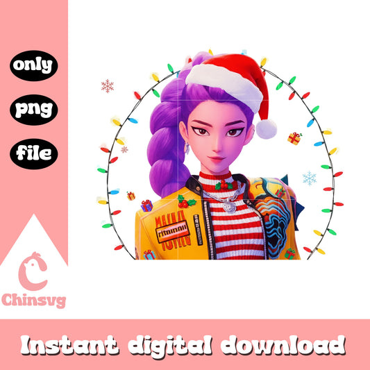 Rumi character christmas lights png, kpop demon hunters rumi png