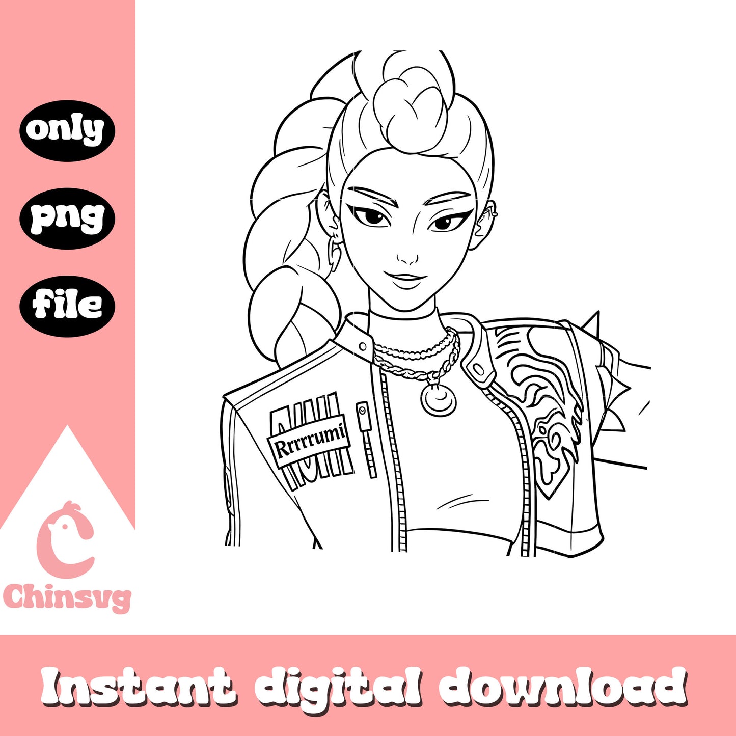 Rumi character huntrix member png, rumi huntrix png