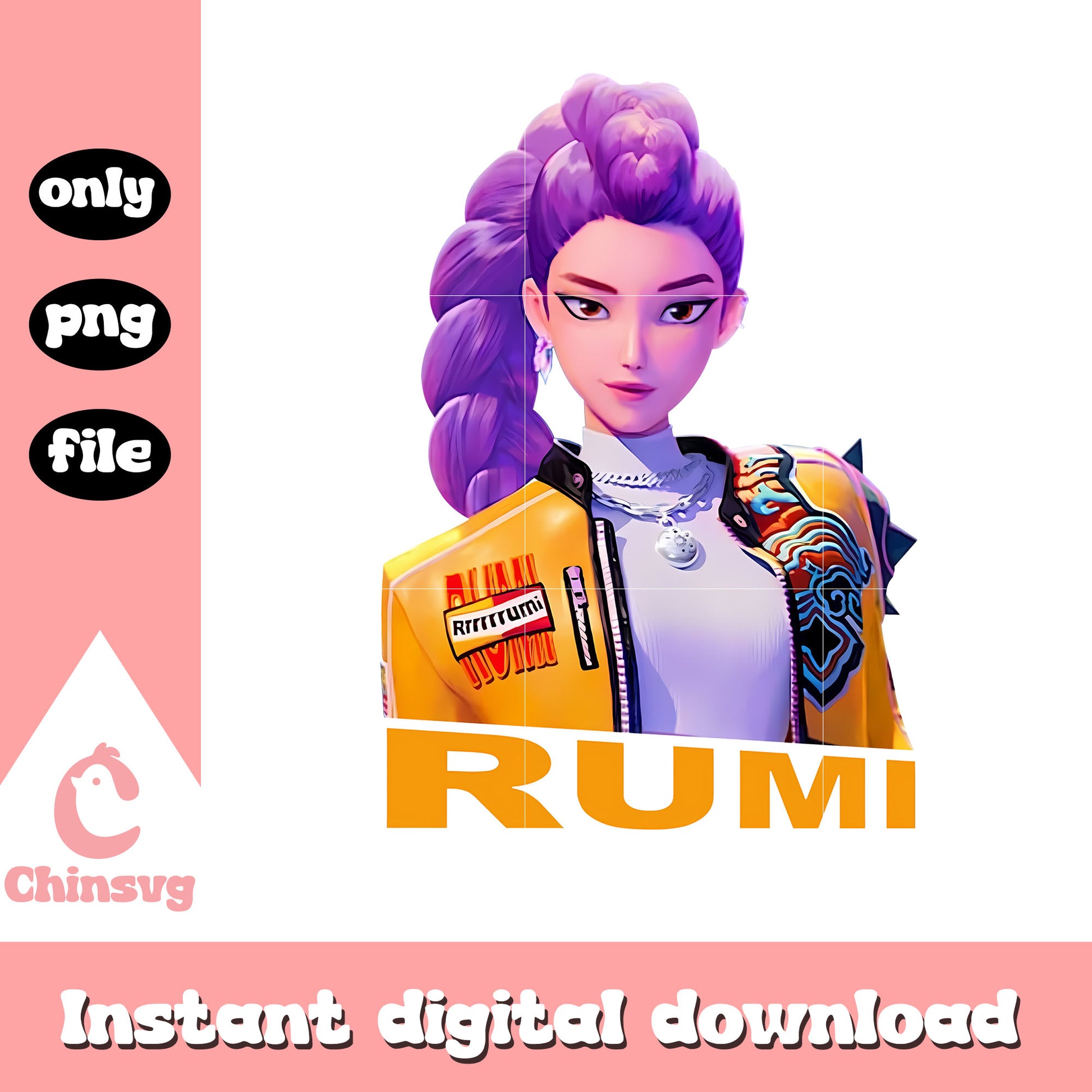 Rumi character name design png, rumi kpop demon hunters png
