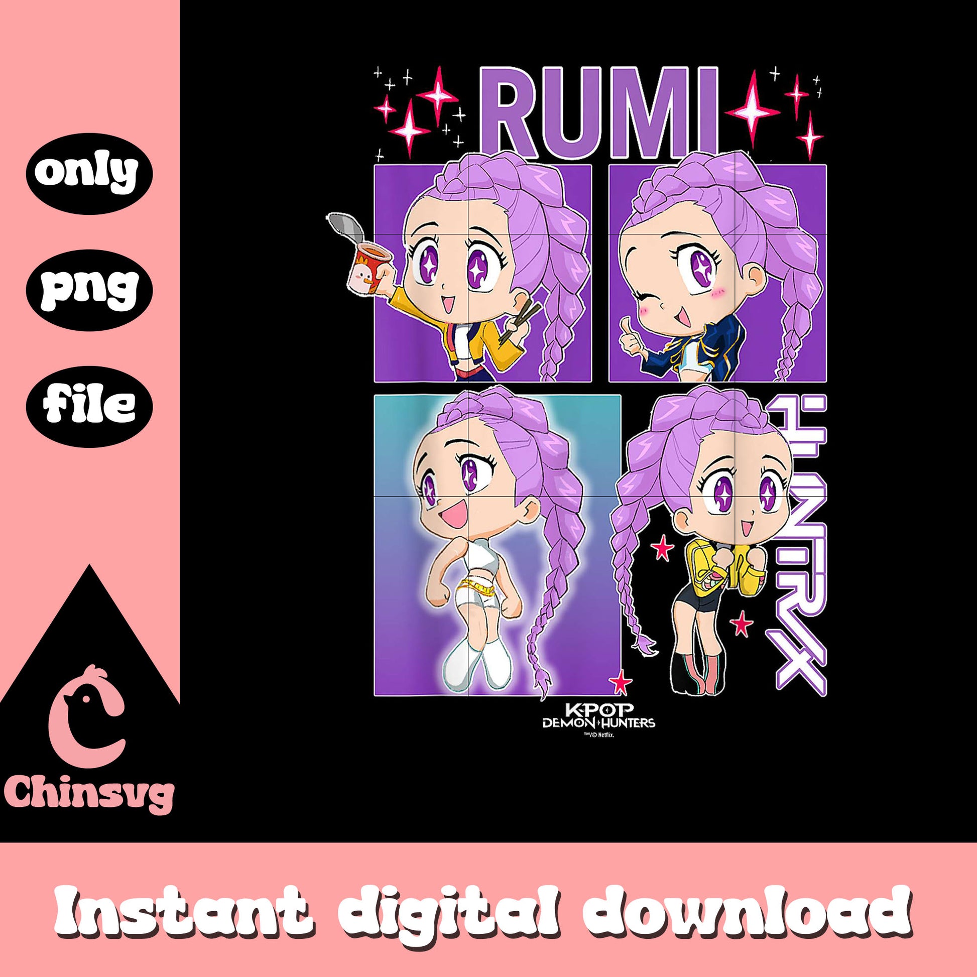 Rumi chibi kpop demon hunters png, rumi huntrix png