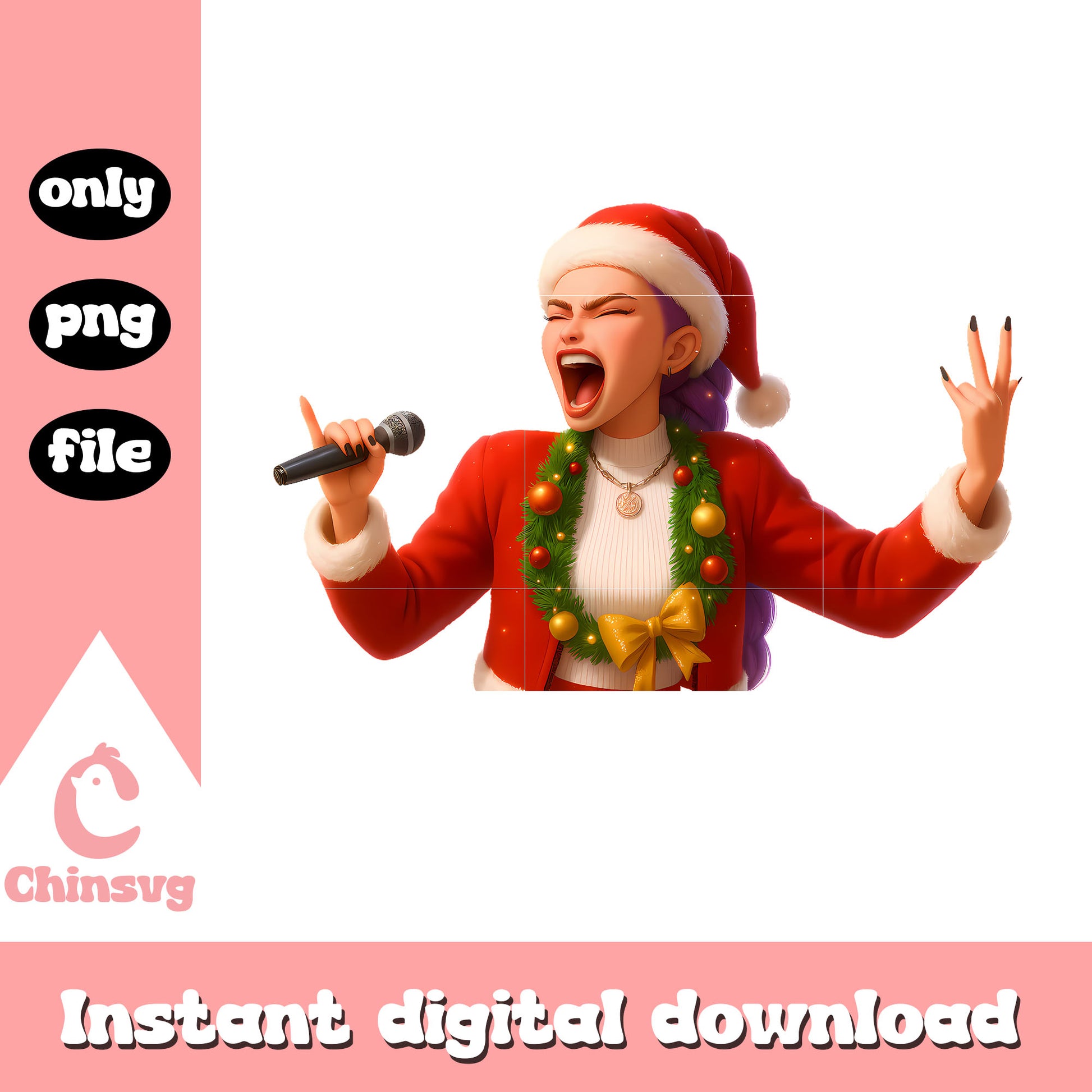 Rumi christmas day singing png, christmas songs png