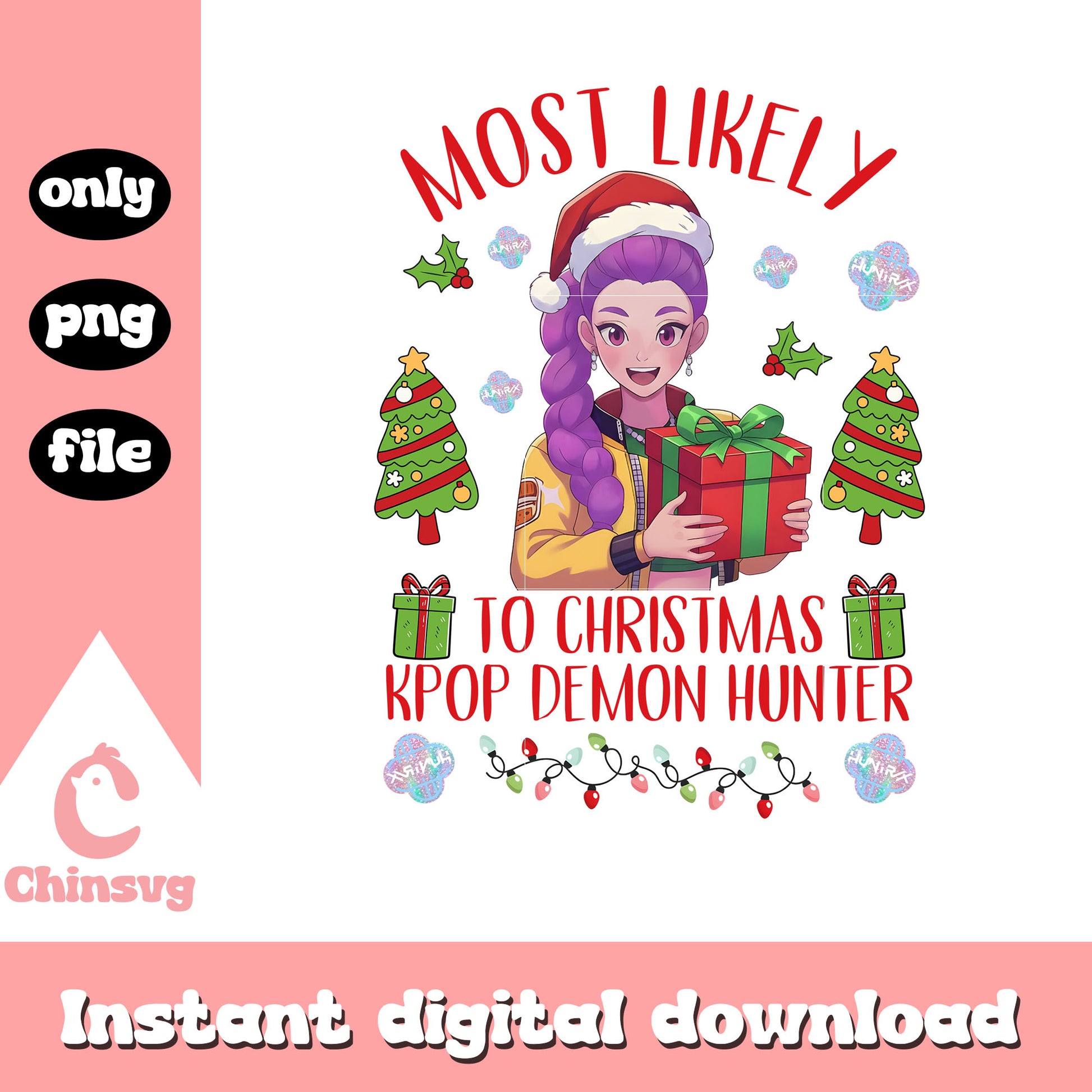 Rumi christmas kpop demon hunters png, christmas pictures png