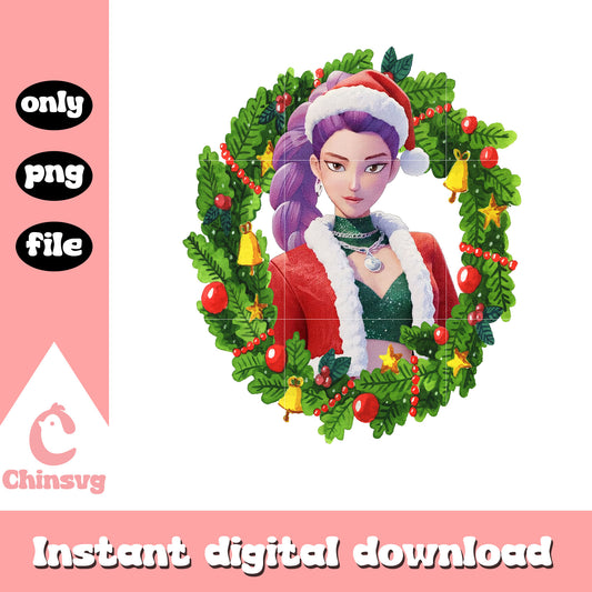 Rumi christmas wreath png, custom christmas ornaments​ png