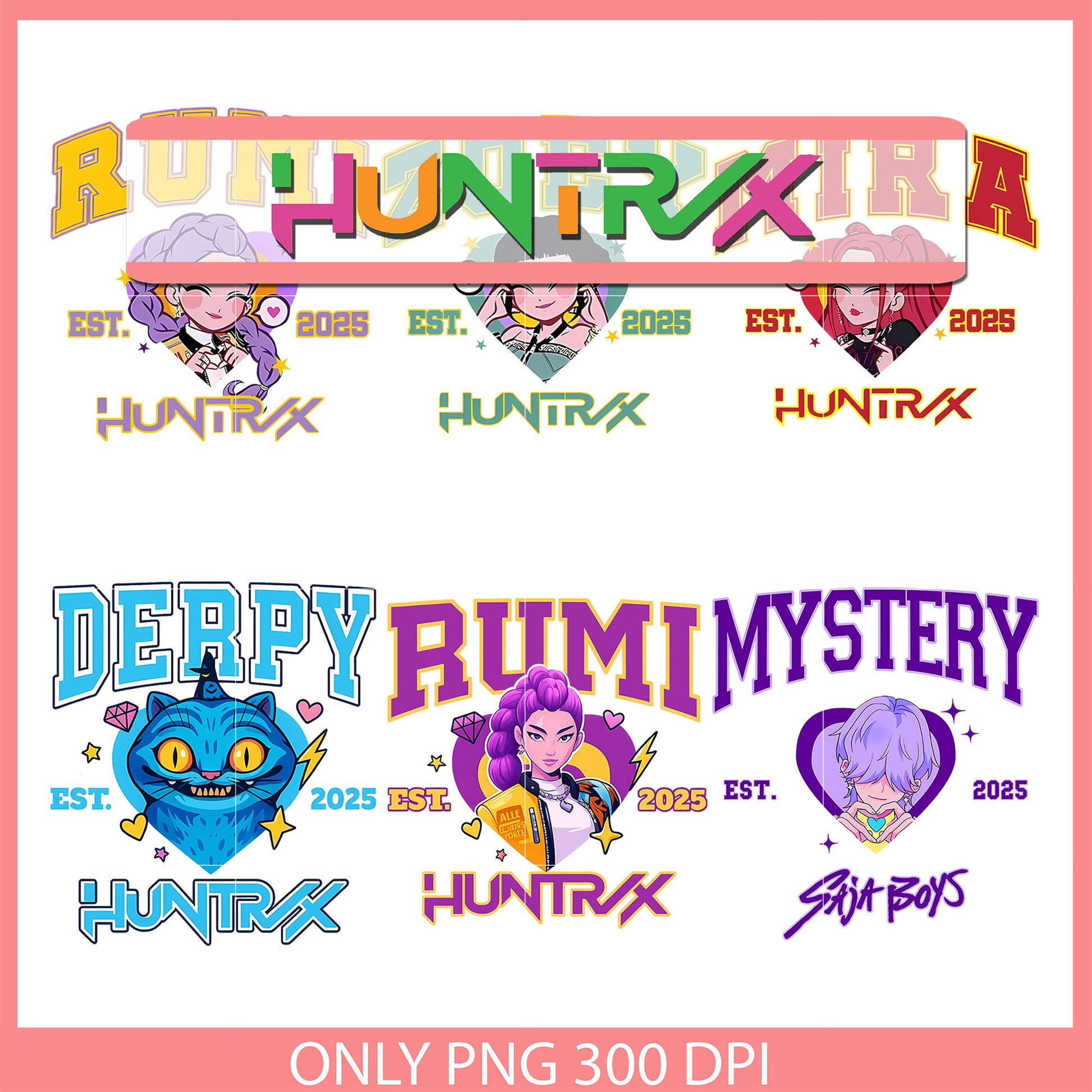 Rumi est 2025 huntrix bundle heart bundle png, derpy demon png