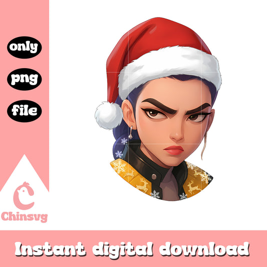 Rumi face santa hat png, rumi huntrix png, santa hat png