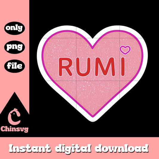 Rumi heart logo design png, kpop demon hunters png, rumi png