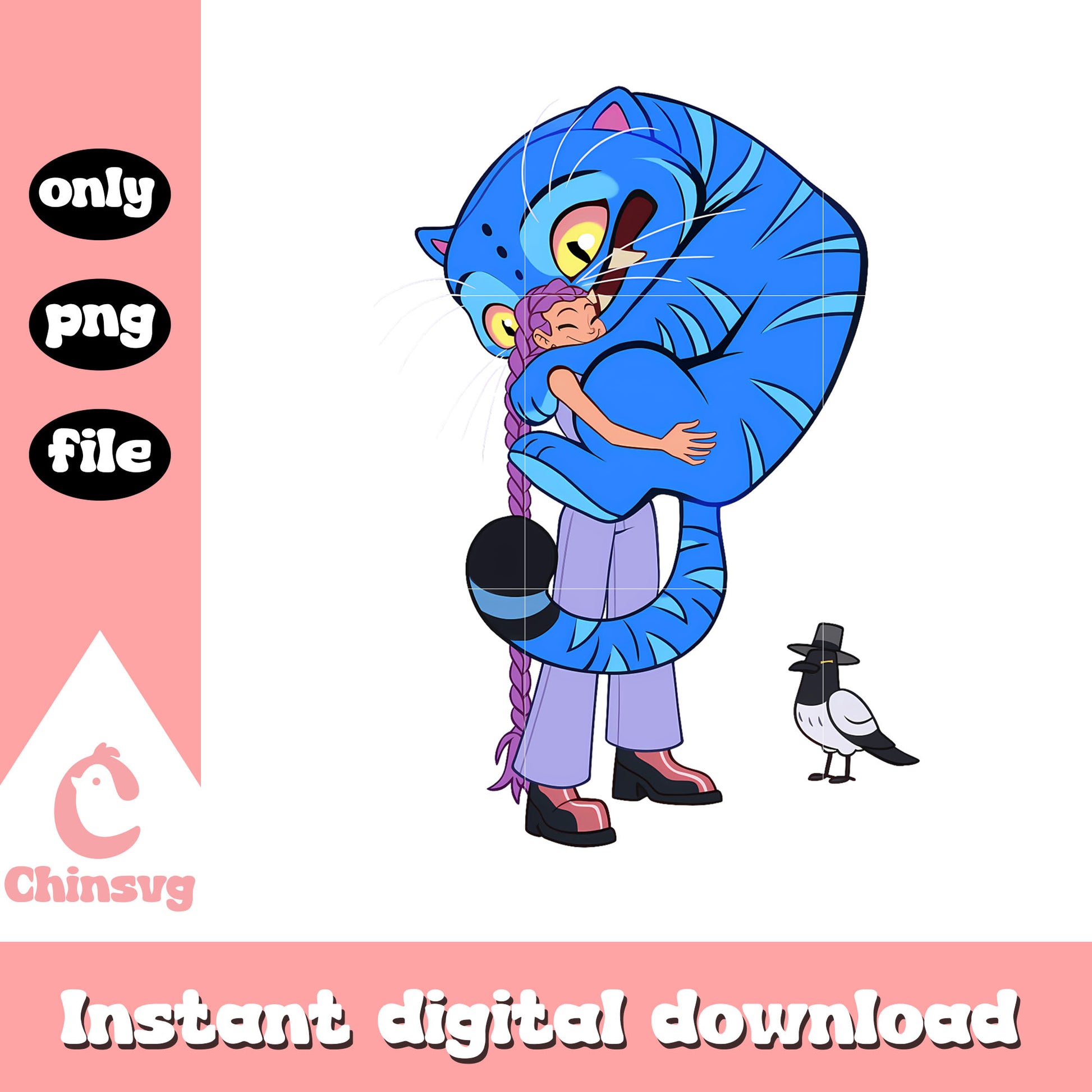 Rumi hug derpy design png, rumi character png, tiger derpy png